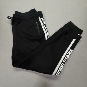 Karl Lagerfeld Pants Mens Extra Large Black Joggers Heavy Stretch Drawstring